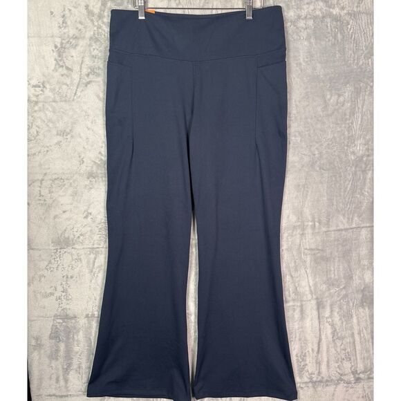 NWT New Jockey Navy Studio Flare Leggings Pockets Pants Size XXL - Picture 1 of 10